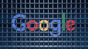 the google logo behind jail bars