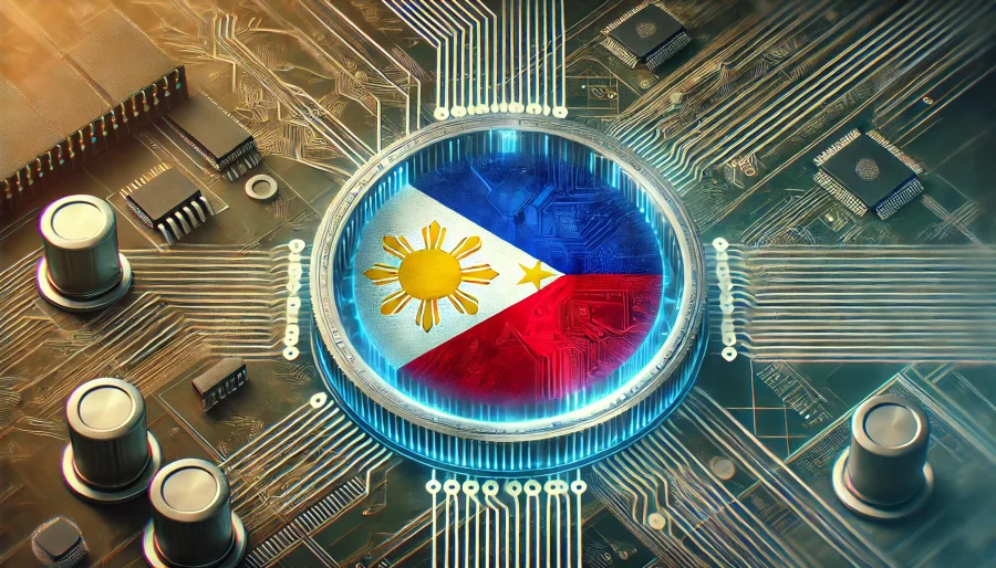 Tether logo and Philippine flag merging on a digital payment interface