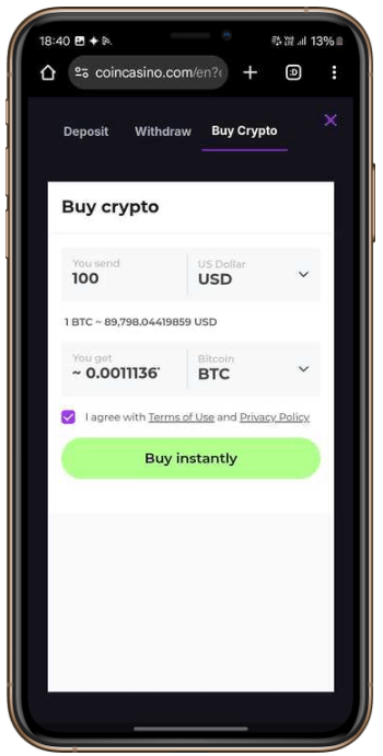 CoinCasino Registration Form