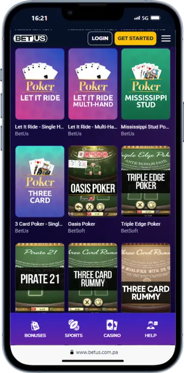 3 Card Poker BetUS