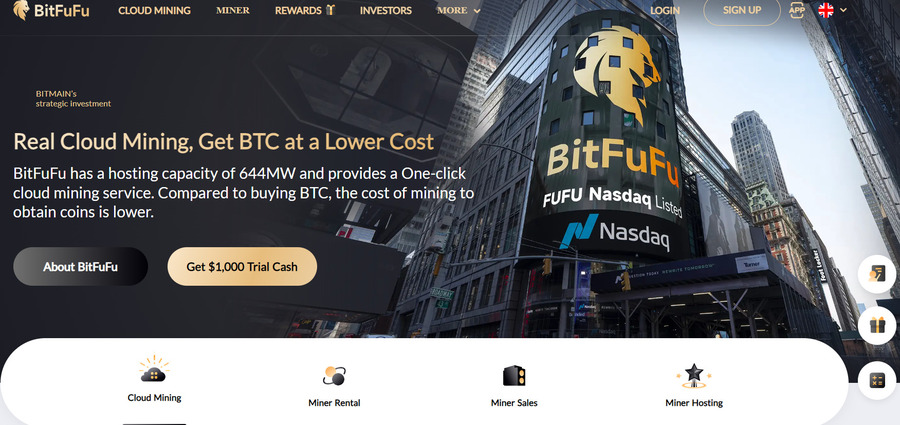 BitFuFu is a NASDAQ-listed online mining platform with great rewards and trial cash to get you started.
