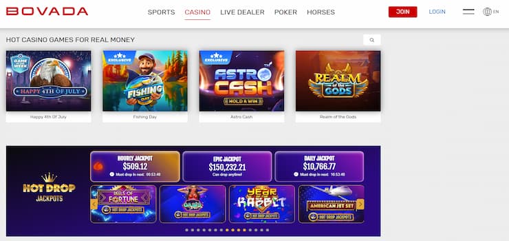 Step 1 - Visit the Bovada Casino Homepage