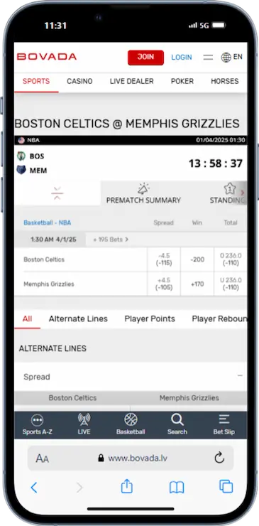 Bovada Basketball Betting