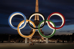 Increased betting expected at Paris Summer Olympics. Olympic rings in front of the Eiffel Tower.