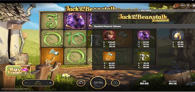 Slot Symbols In Jack And The Beanstalk Slot Machine