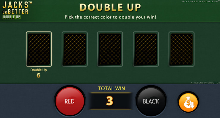 Jacks or Better Double Up Gamble Feature