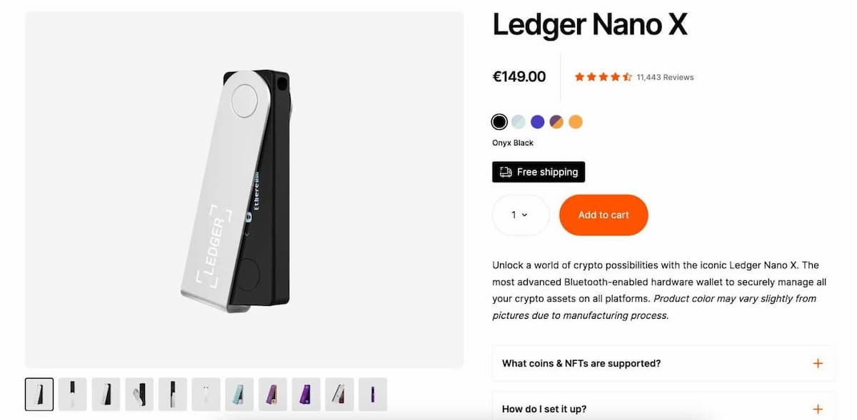 Ledger Nano X Ví tiền điện tử phi tập trung