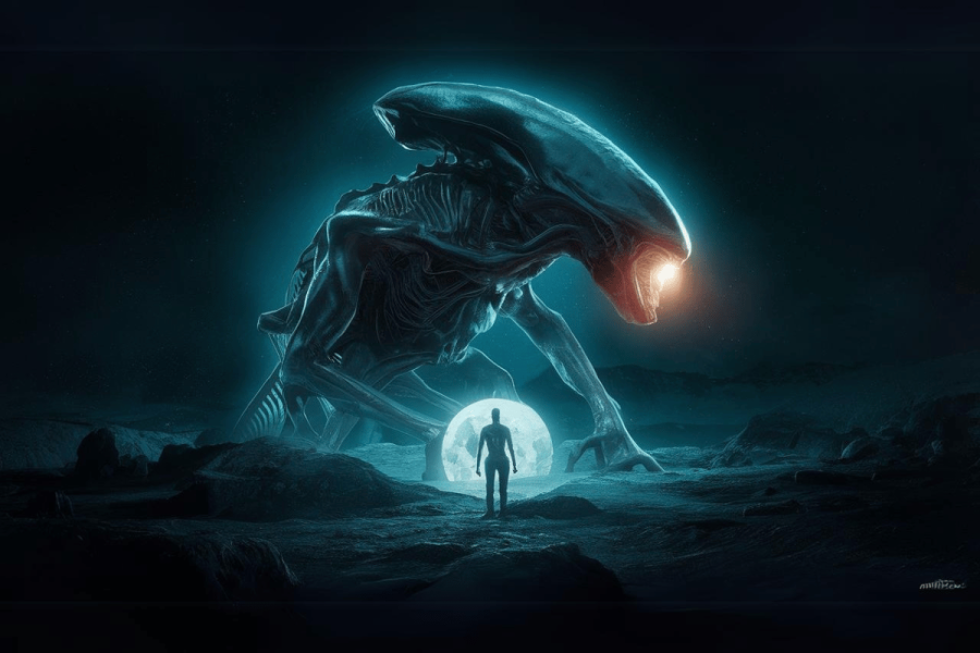 New Aliens Fireteam Elite sequel rumored for 2025 release. Depiction of Aliens game with alien in dark landscape