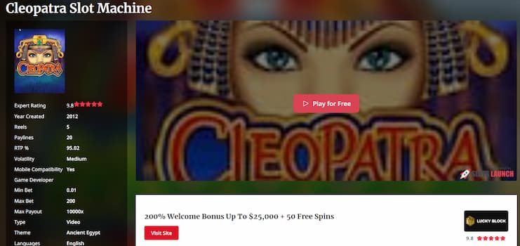 Cleopatra Video Slot Free Play