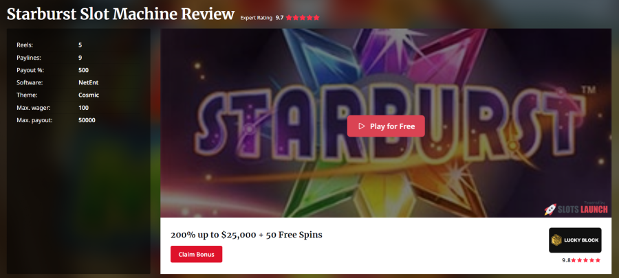 Starburst Free Play Slot Machine