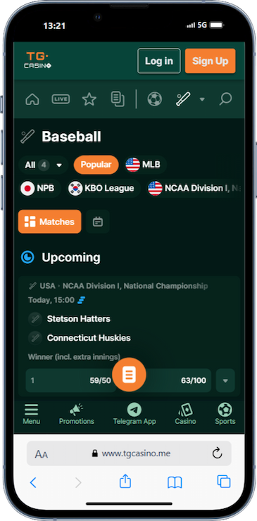 Major League Baseball Betting At TG Casino