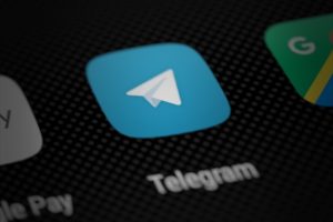 Close up of Telegram app on smartphone home screen