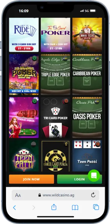 3 Card Poker Wild Casino