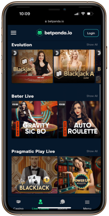 BetPanda Bitcoin Live Casino