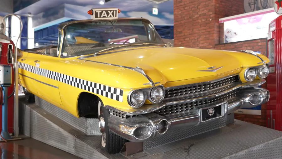 A photograph of a New York taxi used as Crazy Taxi memorabilia