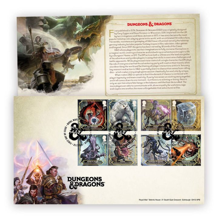 A set of Dungeons and Dragons First Day Covers from the Royal Mail
