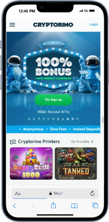 Cryptorino No KYC Casino