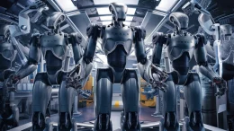 AI image of Tesla robots / Tesla set to introduce humanoid robots by next year, says Elon Musk.