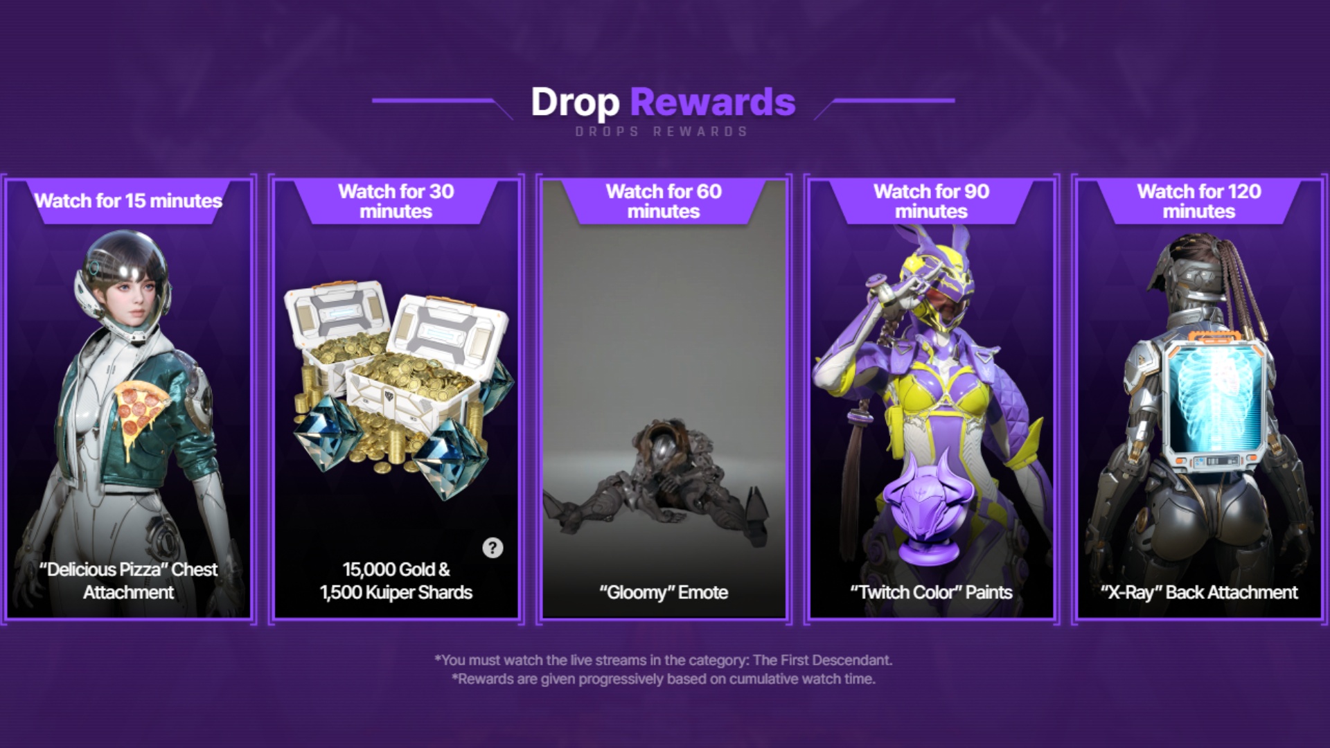 the first descendant twitch drops rewards