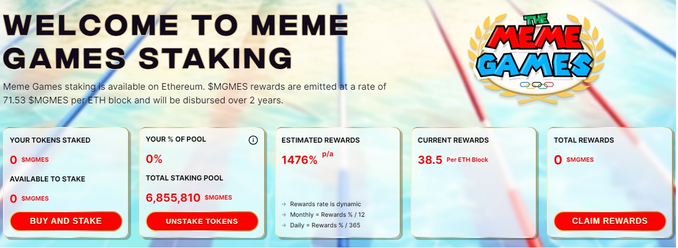 The Meme Games Staking Features