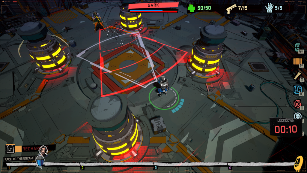 gameplay from Striking Distance's roguelike Redacted