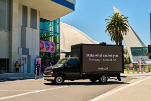 Patreon van with branding outside of VidCon