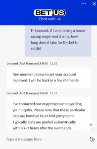 BetUS Fast Payout Customer Service Enquiry