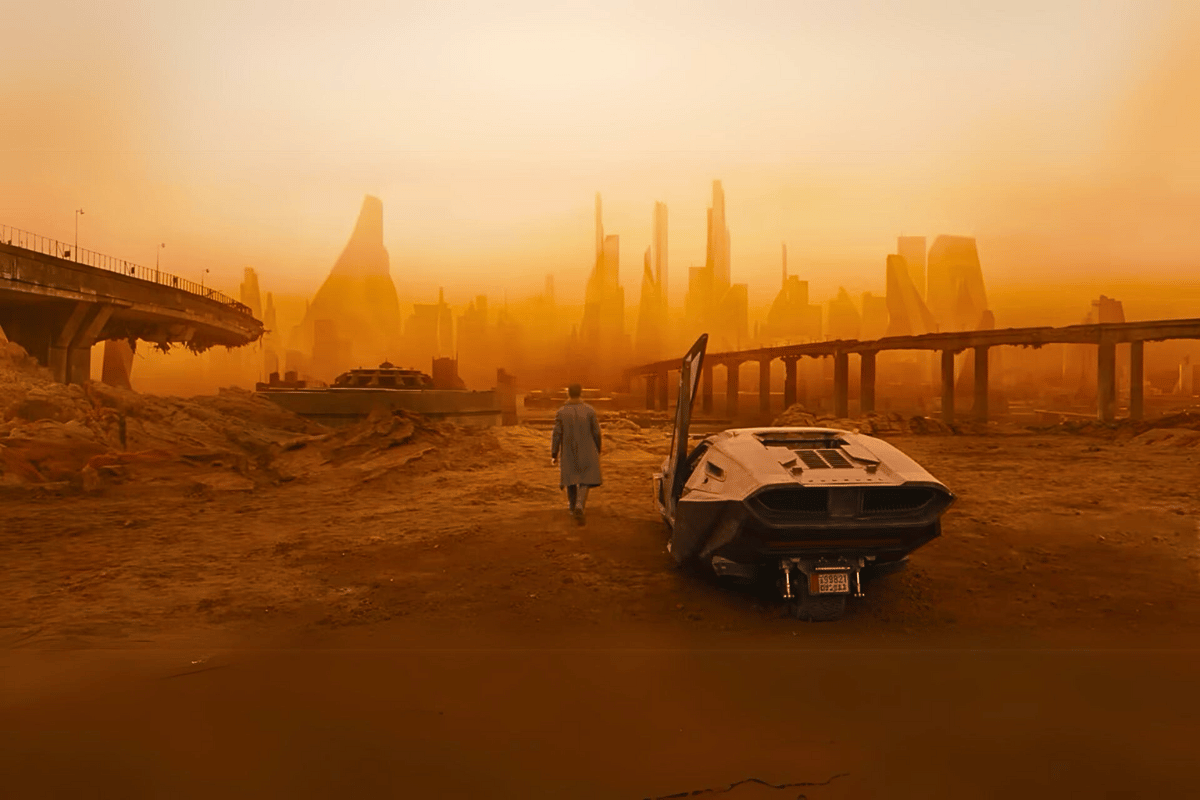 Orange futuristic cityscape depicted in Blade Runner 2049