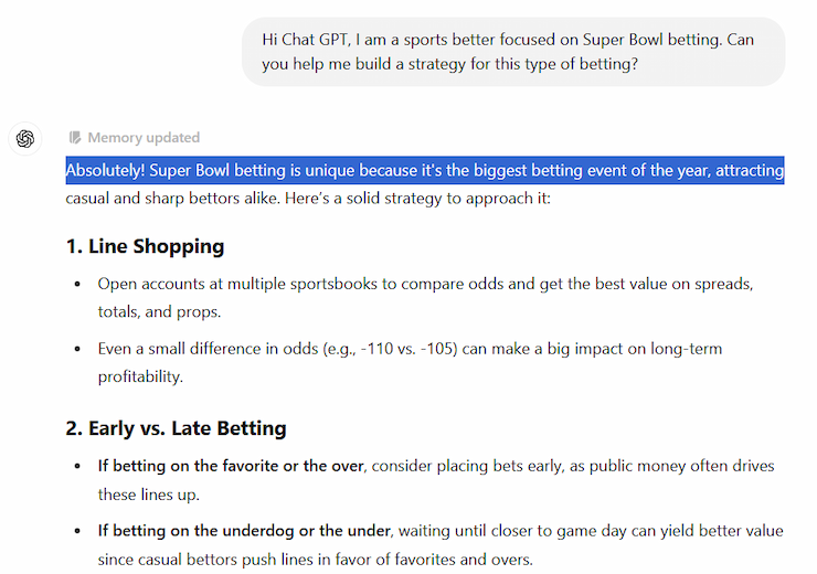 Chat GPT Sports Betting Prompt 1