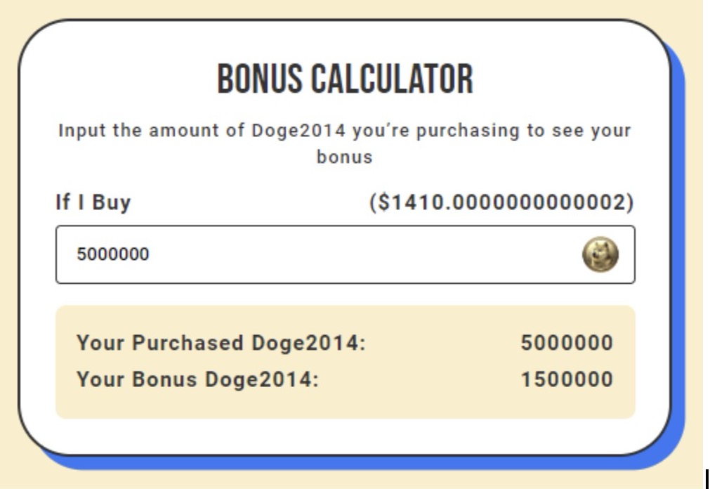 Doge2014 Bonus