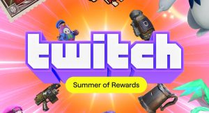 Twitch The Summer of Rewards starts now! Starting today until 9/11, we’ll be offering in-game rewards for some of your favorite games just by supporting streamers you love! Promotional image.