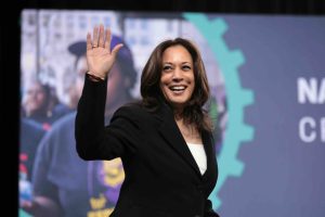 U.S. Senator Kamala Harris speaking with attendees at the 2019 National Forum on Wages and Working People hosted by the Center for the American Progress Action Fund and the SEIU at the Enclave in Las Vegas, Nevada.