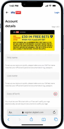 How To Register For Skybet Step 3