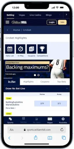 William Hill Cricket Betting