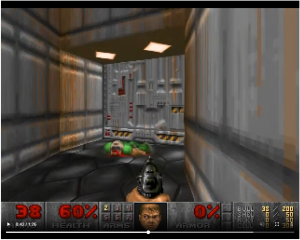 an AI generated section of Doom-like gameplay