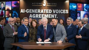 The Screen Actors Guild-American Federation of Television and Radio Artists (SAG-AFTRA) has reached a groundbreaking settlement with AI expertise company Narrativ to create a comprehensive framework for the use of voice cloning technology. Under the agreement, SAG-AFTRA will be involved in the development of new protocols and guidelines for the use of deepfake-style voiceovers in various industries, including film, television, and video games. The union’s goal is to ensure that the rights and interests of its members are protected as this technology continues to evolve.