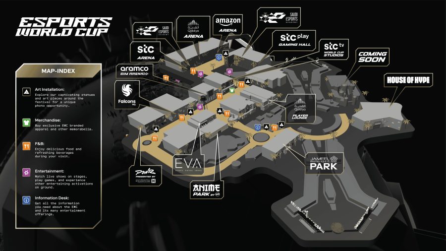 The map of the EWC Festival site