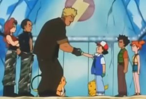 Ash Ketchum defeats Lt Surge in Pokemon anime season 1