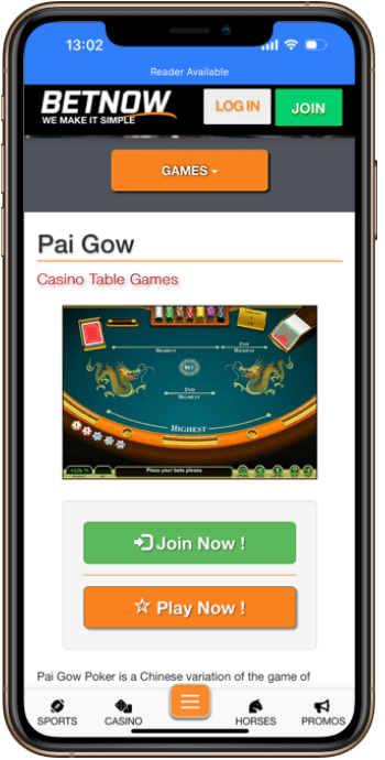 BetNow Pai Gow