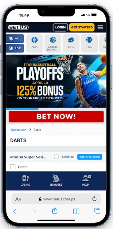 Betting On Darts At BetUS