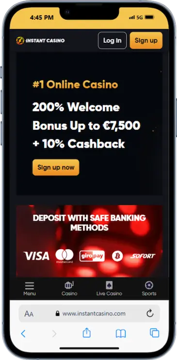 No Verification at Instant Casino