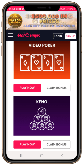 Keno at Slots of Vegas