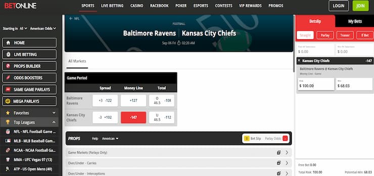 NFL Football Sports Betting