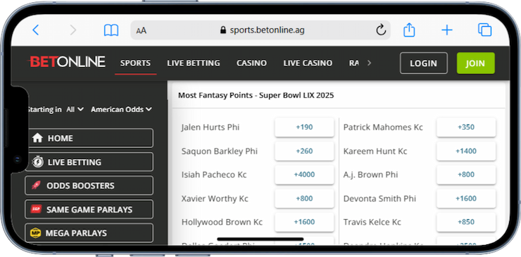 Super Bowl Player Prop Betting