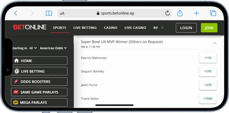 Super Bowl Individual Awards Betting