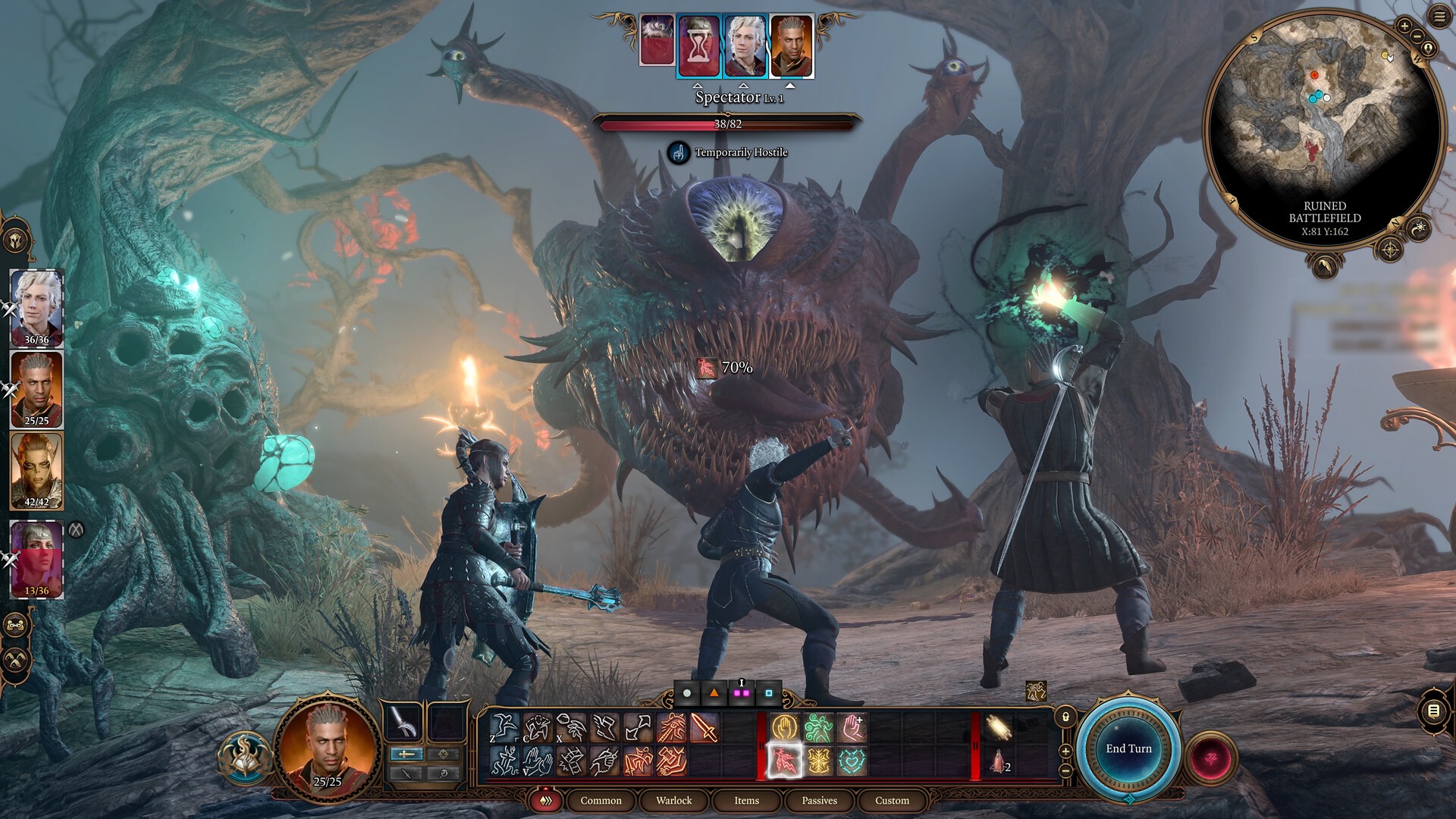 a screenshot of a battle in baldurs gate 3