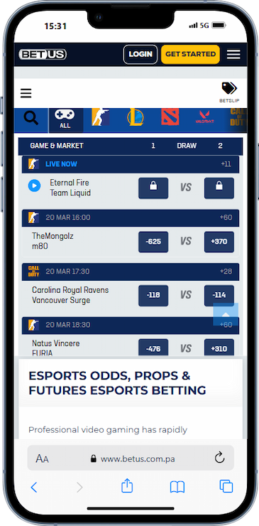 Esports Betting At BetUS