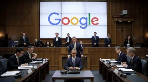 AI image of Google on trial / Google's antitrust trial over online advertising is underway.