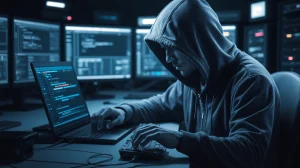 AI image of a hacker at work / Adviser warns WazirX customers are unlikely to recover their full funds after £234m cyber attack.