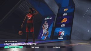 player build screen for NBA 2K25